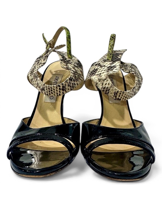 Jimmy Choo Shoes - Jimmy Choo Python Snakeskin Patent Leather Ankle Strap Heels EU 39